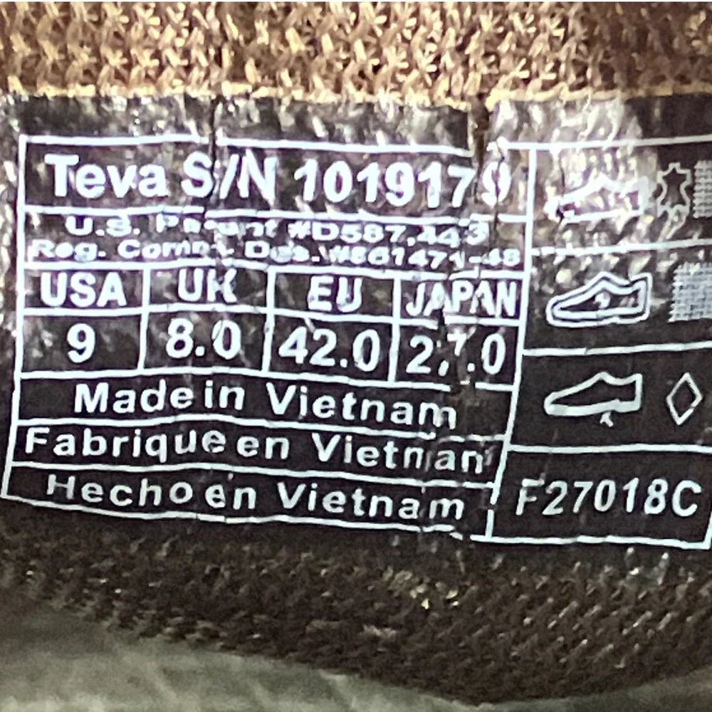 Teva Omnium Mens 9 Brown Leather Fisherman Sandals Hiking Trail Shoes 1019179